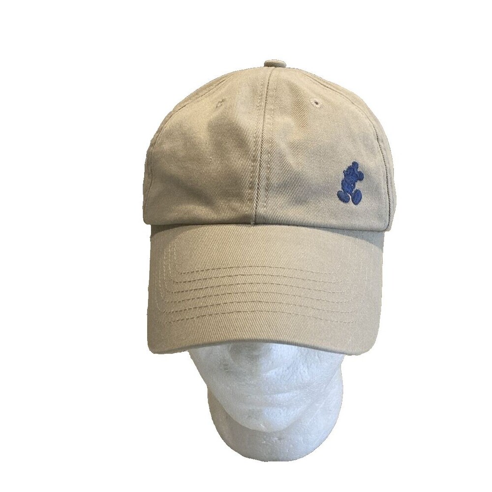 Walt Disney World Hat Cap Strap Back Baseball Dad Tan Khaki Mickey Mouse Logo OS